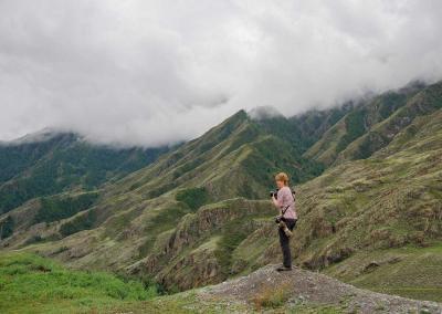 Cloudy Altai mountains